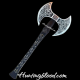 Custom Handmade Carbon Steel axe Medieval Warrior axe Large Decorative Double Headed axe. GENUINE HARDWOODd handle hande made work with leather sheath Gift for him =HB-1400