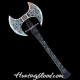 Custom Handmade Carbon Steel axe Medieval Warrior axe Large Decorative Double Headed axe. GENUINE HARDWOODd handle hande made work with leather sheath Gift for him =HB-1400