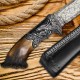 unique knife Custom skinner knife crown & Damascus Blade &Aching&Engraving HB-7080