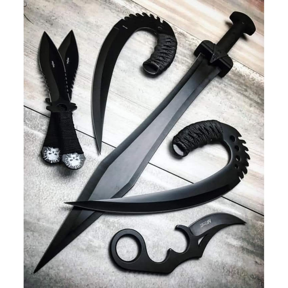 UNIQUE 5 PCS  Ninja Tactical Combat Hunting Kunai Throwing Knife Set with 5 IMPoted Leather COVER   HB-5608