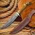 Beautiful Handmade Damascus Steel Hunting Knife | Handle Brass Guard &  Bone / HB-1005