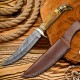 Beautiful Handmade Damascus Steel Hunting Knife | Handle Brass Guard &  Bone / HB-1005