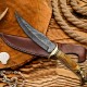 Beautiful Handmade Damascus Steel Hunting Knife | Handle Brass Guard &  Bone / HB-1005