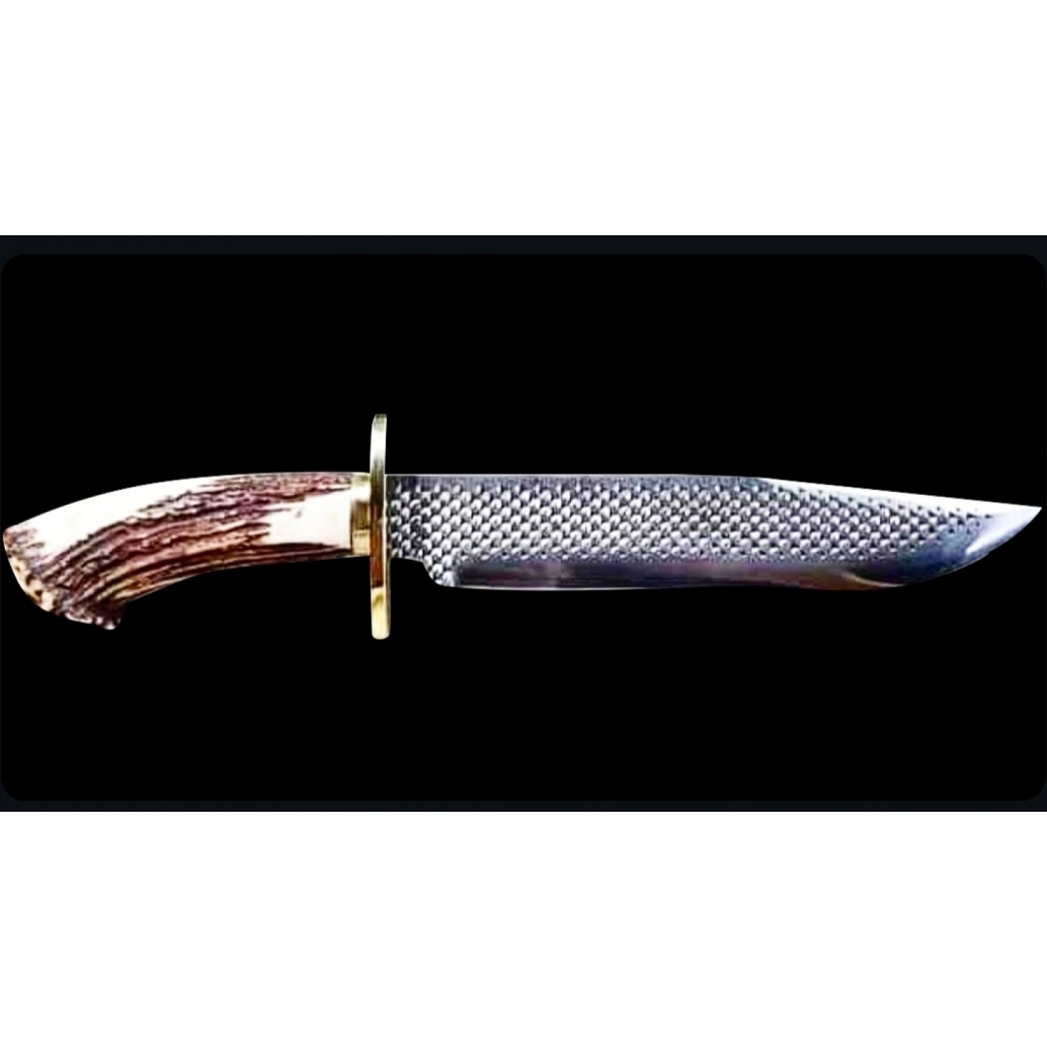  Beautiful Handmade D2 Steel Hunting Bowie Knife with CROWN Stag Handle  & Brass guard -HB1309