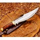 13-Inch D2 ,Bowie Knife with Sheath,Fixed Blade Knife,Rosewood Handle &Double Brass Guard Hunting Knife, used for Bushcraft, Outdoor, and as a Camping Knife - Survival knife-HB1819