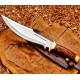 13-Inch D2 ,Bowie Knife with Sheath,Fixed Blade Knife,Rosewood Handle &Double Brass Guard Hunting Knife, used for Bushcraft, Outdoor, and as a Camping Knife - Survival knife-HB1819