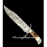  HUNTING BOWIE Handmade Damscus Steel  with CROWN Stag Handle  & Damscus Brass guard -HB1306