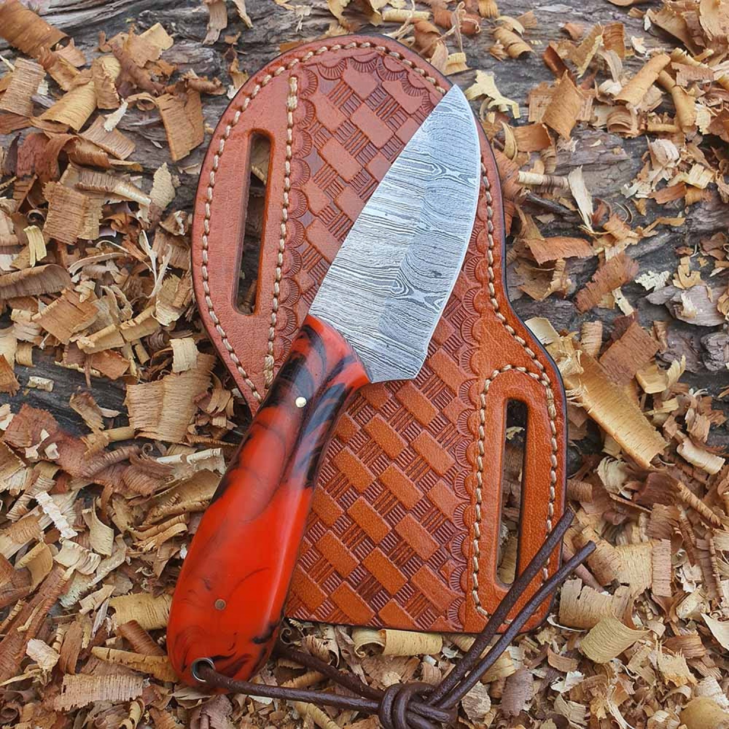  Handmade Damascus Steel Skinnig Knife Focuses on the knife’s superior sharpness and performance / HB-5060