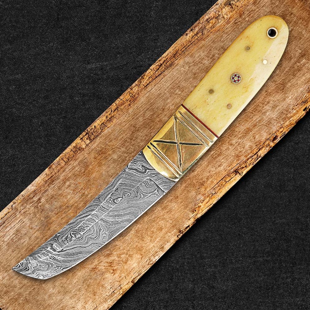  Handmade Damascus Steel Tanto Knif Focuses on the knife’s superior sharpness and performance / HB-1104