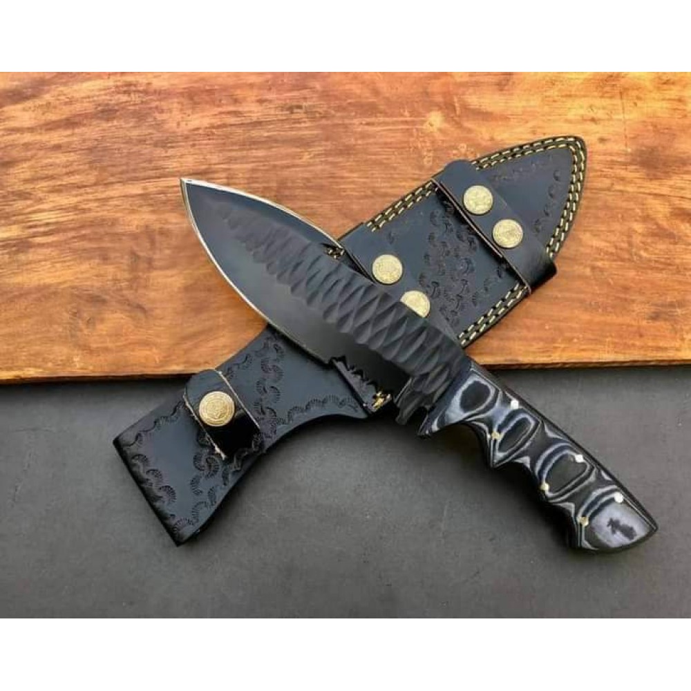  Handmade J2 SteelServival skinner Knife  Black wood  Handel with Powder Coting Blade Engaraving your Name &Your Brand Name FREE / HB-9445