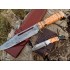  Beautiful Handmade Damascus Steel Hunting Bowie Knife with Pink stone & Brass Handle-HB2021