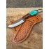  Top Quality Skinnig Knife Rasp Stainless Steel Wood& Brass Guard Beautiful  GREEN Handel/ HB-7079