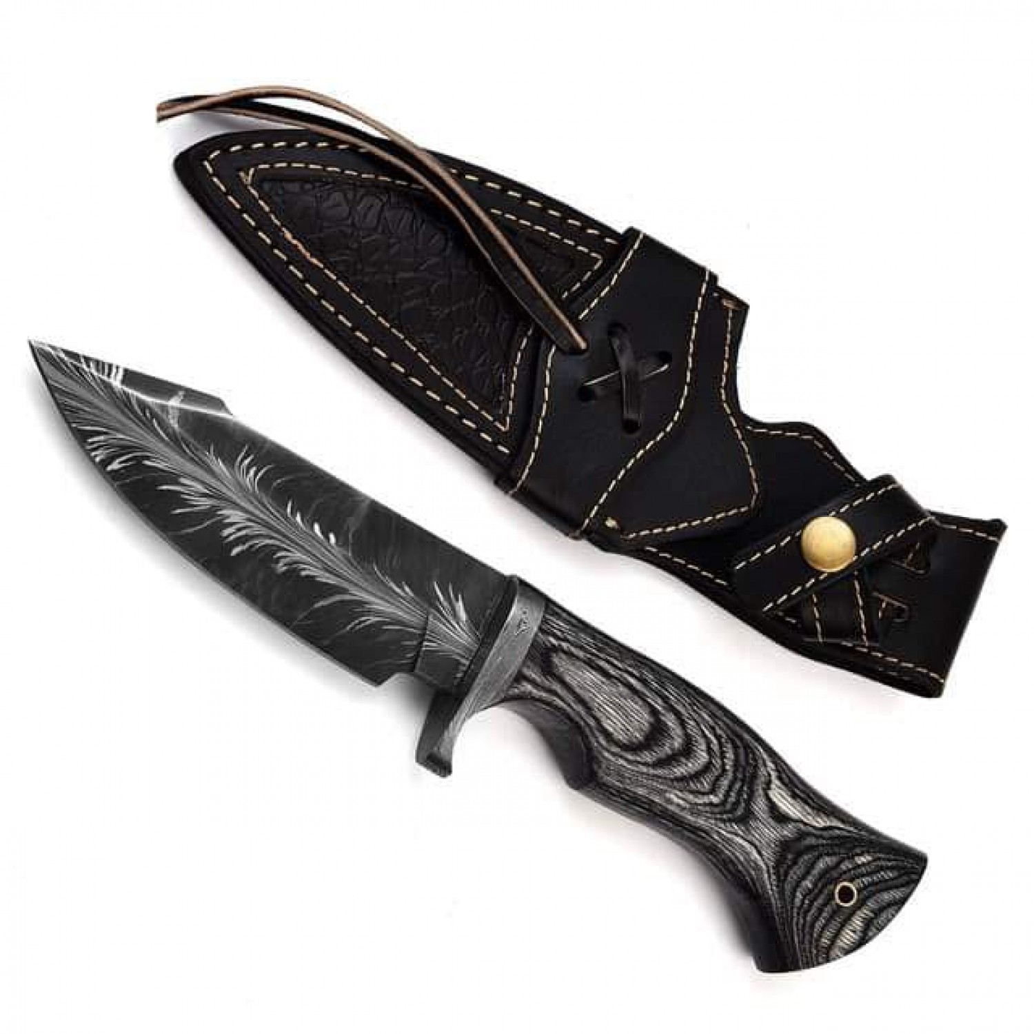 POWDER Coting Custom Best survival Hunting Knife Long life   / HB-1067