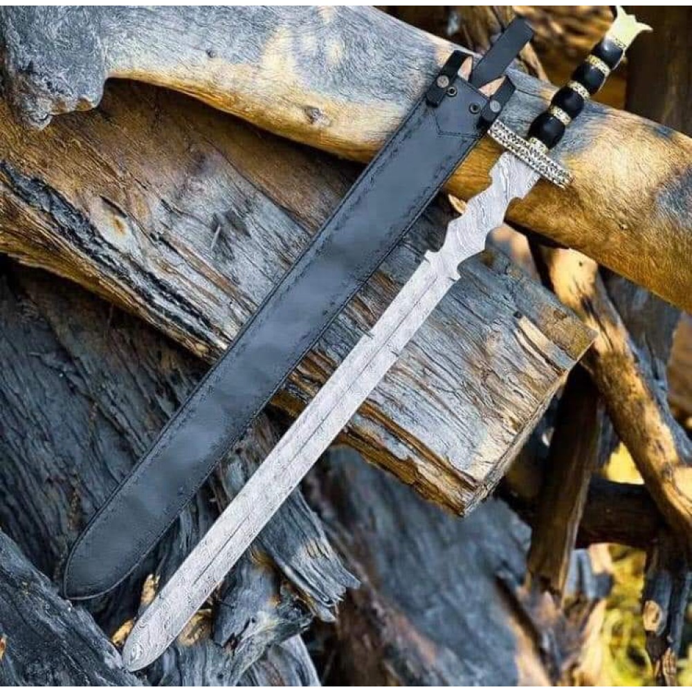 Hand Forged Sword Damascus Steel Viking Sword, Battle Ready Sword, Gift for Him, Wedding Gift for Husband, Anniversary HB-6300 Gift HB