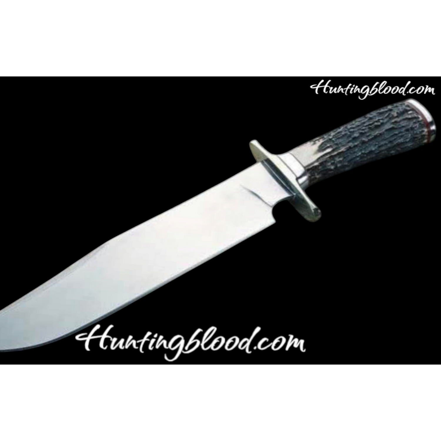  Beautiful Handmade j2 Steel Hunting Bowie Knife with CROWN Stag Handle  & Brass guard -HB1303