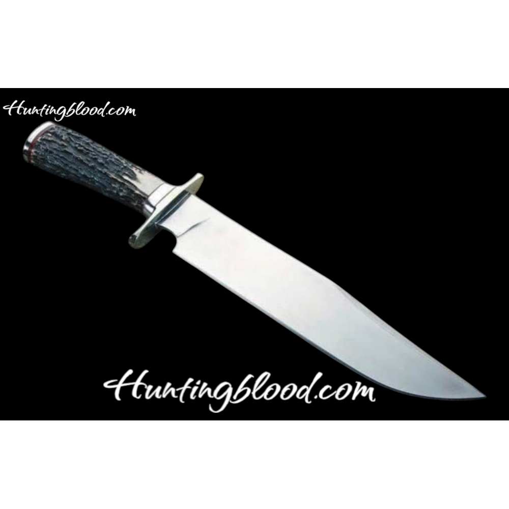  Beautiful Handmade j2 Steel Hunting Bowie Knife with CROWN Stag Handle  & Brass guard -HB1303