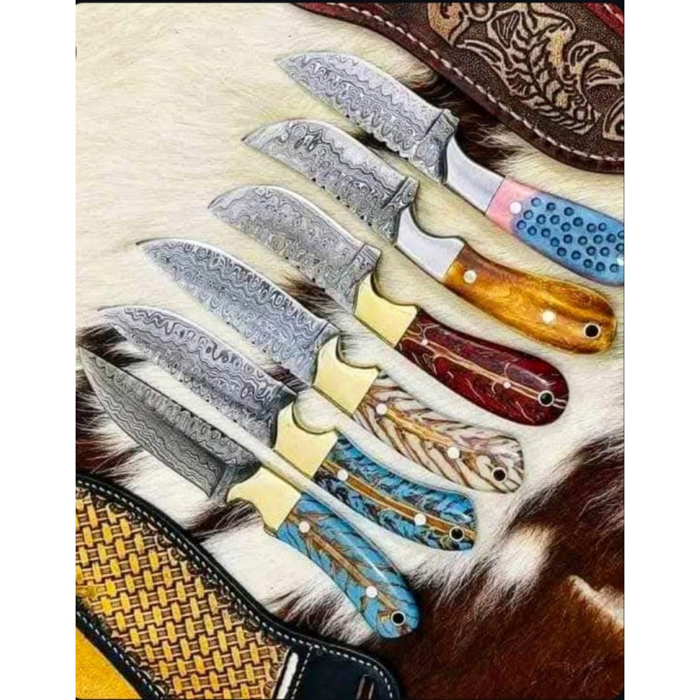 Top Quality Skinnig Knife Riandrop Steel Balde&  BRASS GUARD   differnt clours  Handel  Rezan Best Deal ever  HB-1044