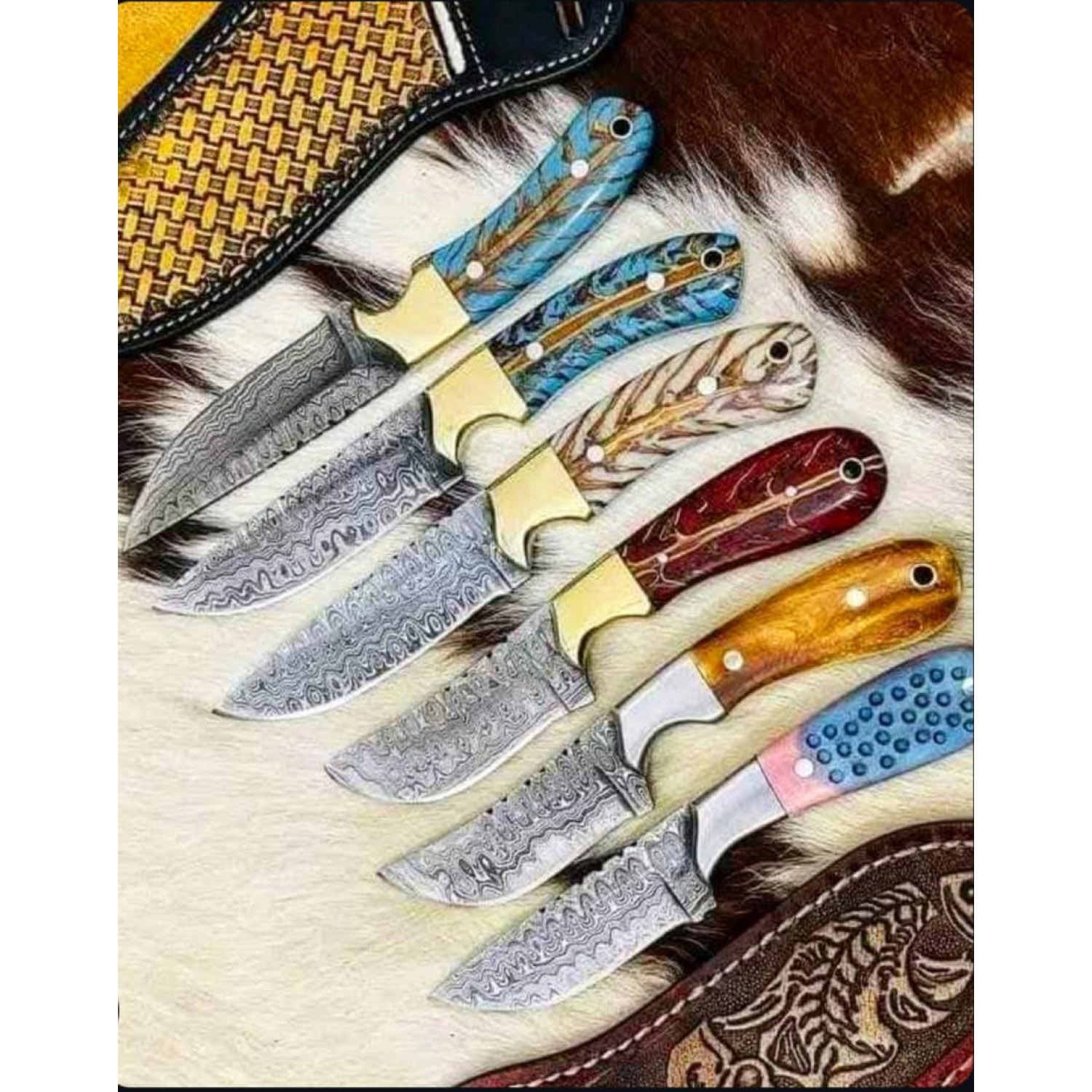 Top Quality Skinnig Knife Riandrop Steel Balde&  BRASS GUARD   differnt clours  Handel  Rezan Best Deal ever  HB-1044