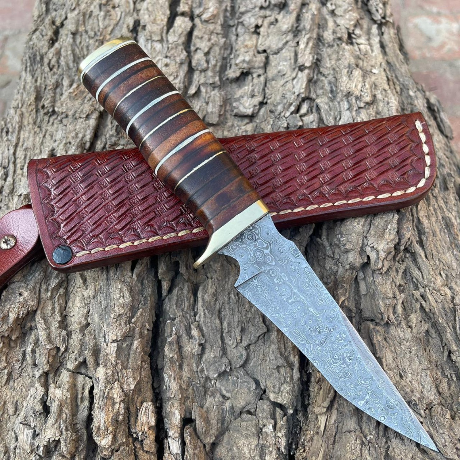  Handmade Hunting knife Leather Handel RainDROP Steel Fix BALDE Chirstams BOGO OFFER Free Engraving your Name&Your Brand Name  / HB-0018